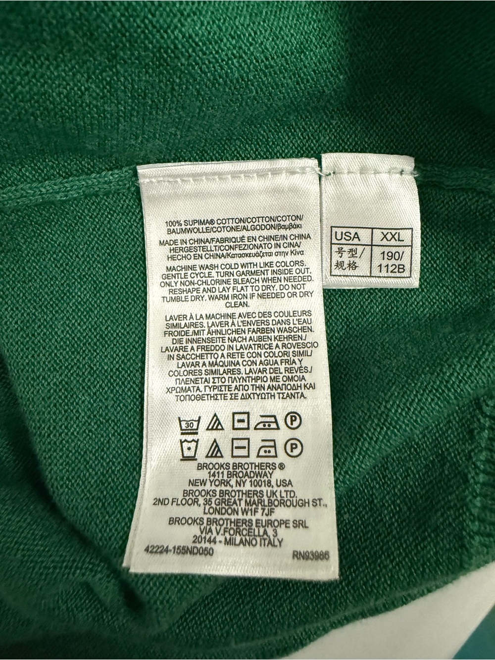 Brooks Brothers Green V-Neck Cashmere-Blend Sweater - Picture 5 of 9